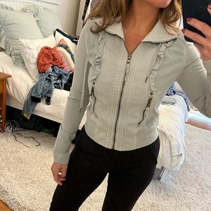 Marrakech Coat from Anthropologie XS - light blue/silver